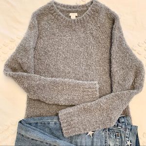 J.Crew Wool Crewneck Sweater in Grey